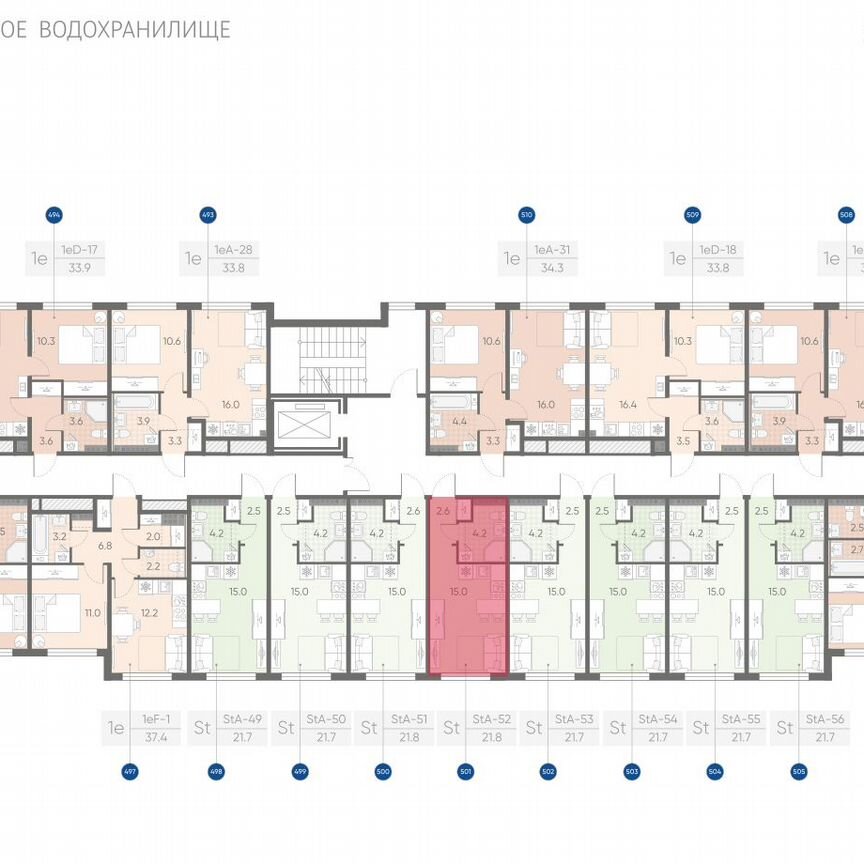 Квартира-студия, 21,8 м², 3/4 эт.