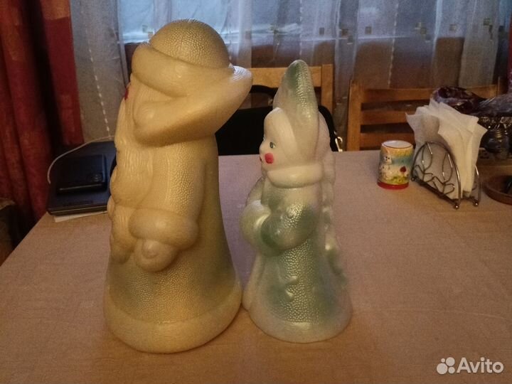 Дед мороз и снегурочка СССР пластик