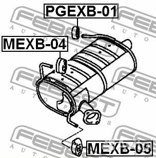 Подвеска глушителя mitsubishi lancer 00-09/outland