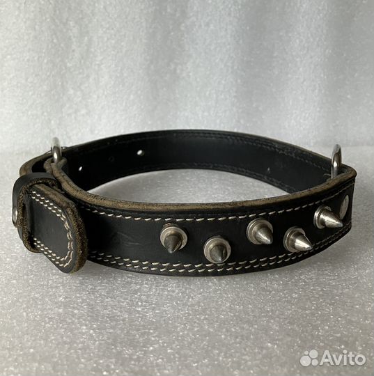 Ошейник кожаный Аркон, с шипами, 63 см*3,5 см