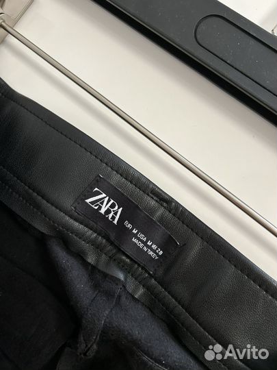 Zara брюки из экокожи 42 44