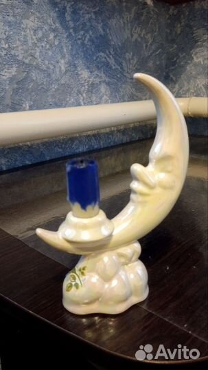 Фарфоровый подсвечник Месяц