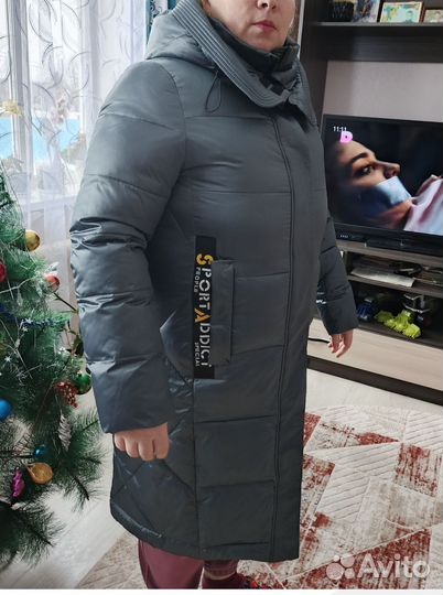 Пуховик зимний женский 52 54 бу