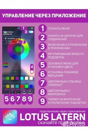 Подсветка в машину USB RGB Bluetooth