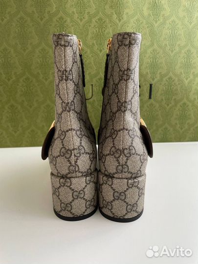Ботинки Gucci размер 37 и 38.5 кожа+канва