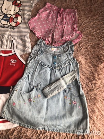 Летние вещи на девочку пакетом 86-92