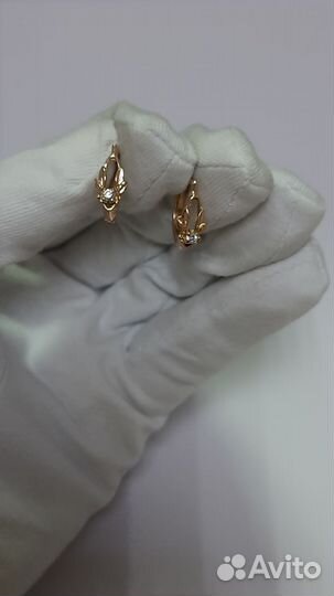 Е.О. Серьги с камнями,золото585 (id 61309)