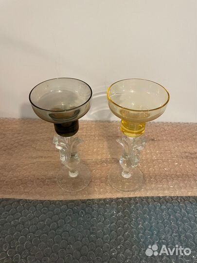 Подсвечники стеклянные Лебедь (СССР)