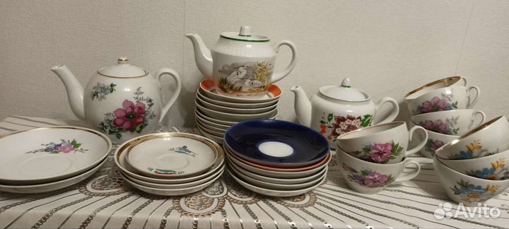 Чашки,блюдца,чайники.Дулева.Вербилка