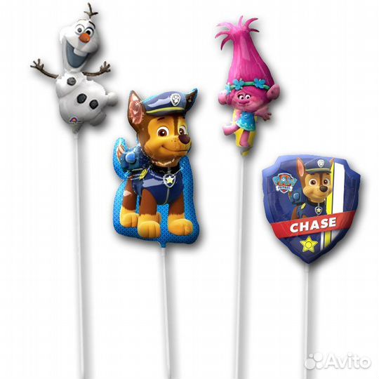 Шарик на палочке фольгированный