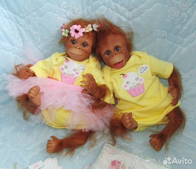 Новые реборн обезьны 2 шт.