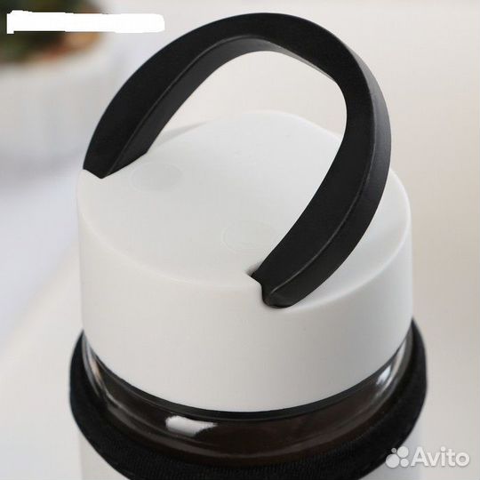 Детская Бутылка с ручкой,в чехле, 500 мл (стекло)