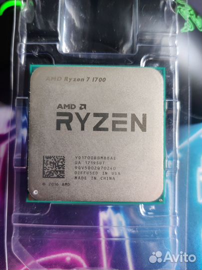 Процессор AMD Ryzen 7 1700 AM4, 8 x 3000 мгц, OEM