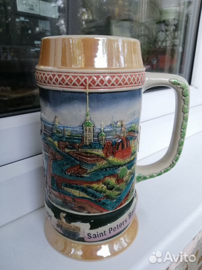 Кружка пивная 1 литр керамика Санкт-Петербург