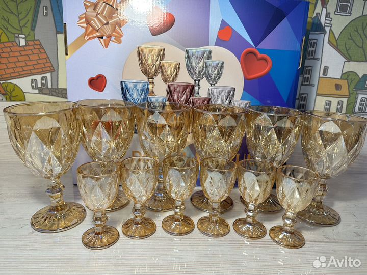 Подарочный набор бокалов с рюмками