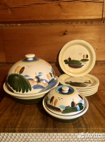 Блинница + Маслёнка + 6 тарелок