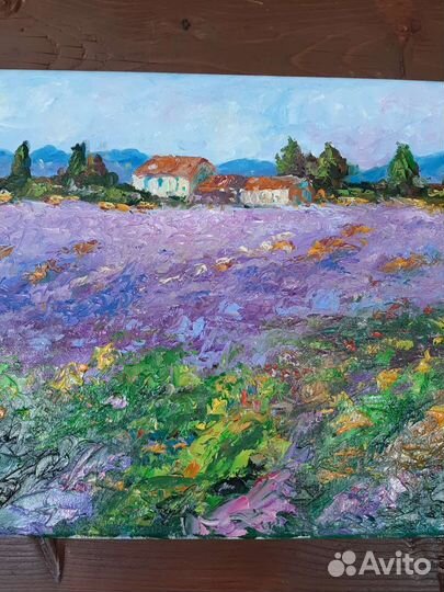 Лавандовое поле картина маслом лаванда