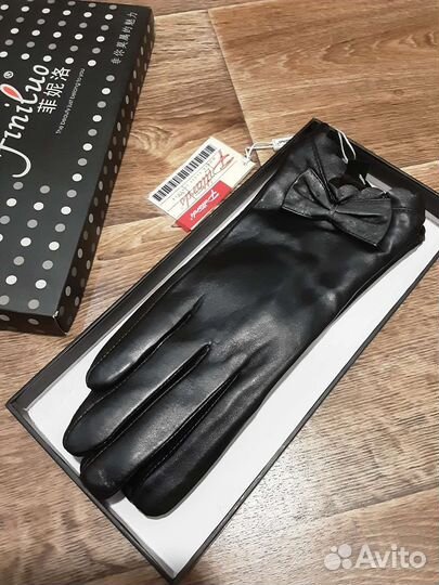 Перчатки женские кожаные