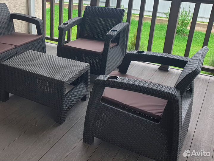 Мебель из ротанга - кресло + подушки в подарок