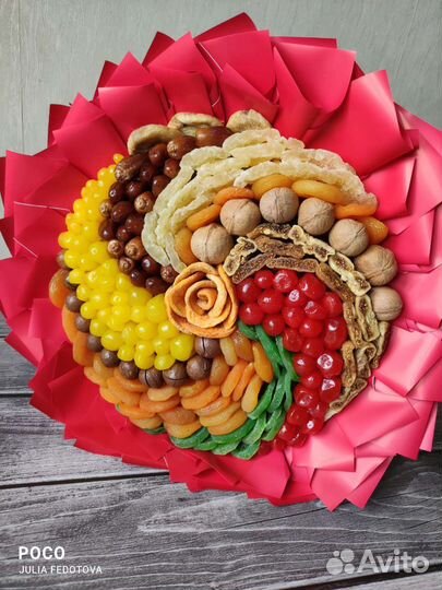Съедобные букеты из сухофруктов, букет 8 марта