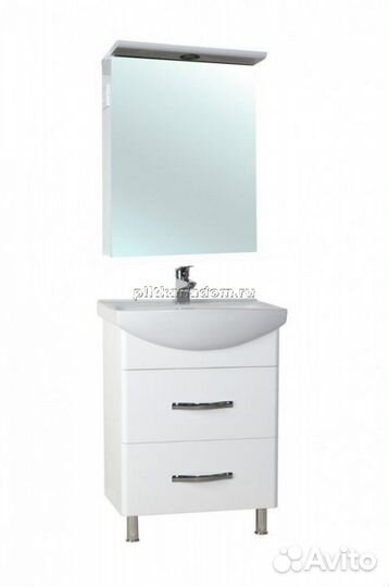 Bellezza Анкона-60 Тумба, 2 ящика, Белая, с раковиной Cersanit (Польша)