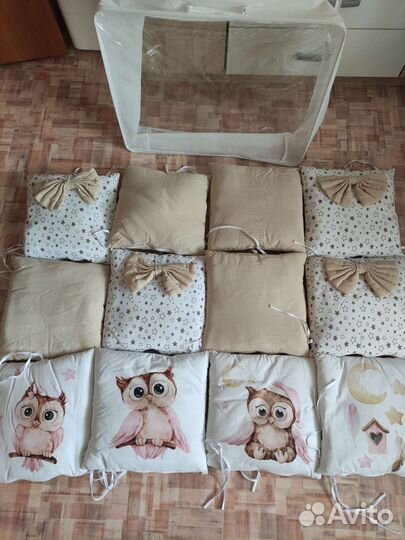 Бортики в кроватку для девочки