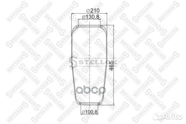 90-08820-SX пневмоподушка кон 465-210-130.8/10