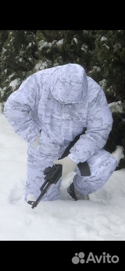 Зимний маскировочный костюм цвет белый мультикам