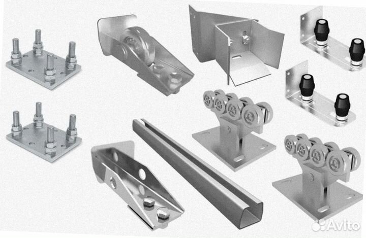 Комплект для откатных ворот. Не оцинк шиной 450 кг