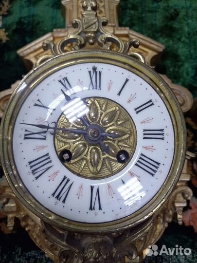 Комплект Часы и барометр настенные бронза. Франция