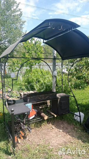 Мангал с печью под казан