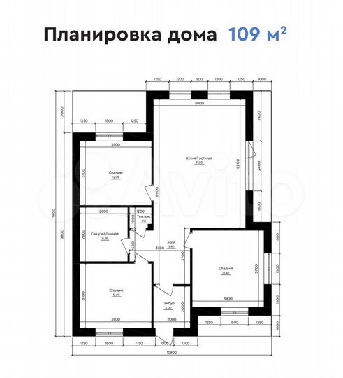 Дом 109 м² на участке 9 сот.