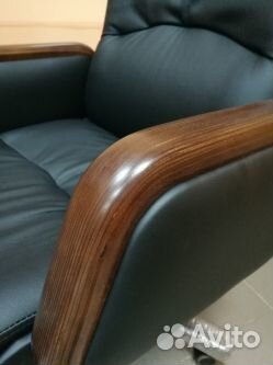 Кресло руководителя кожаное, премиум