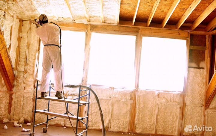 Утеплитель напыление ППУ от 200м2