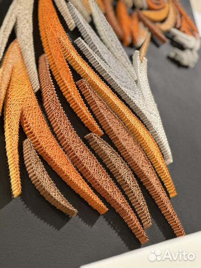 Эксклюзивная картина нитками ручной работы Тигр