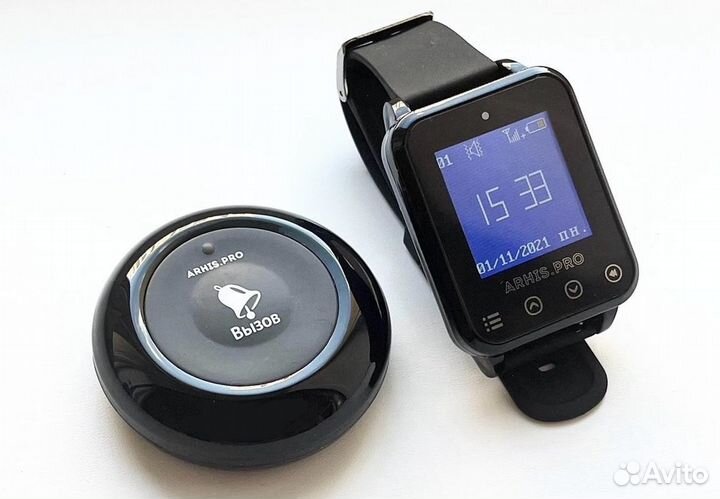 Кнопка вызова официанта/персонала с часами Элит