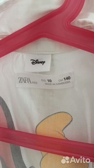 Рубашка zara для девочки 140