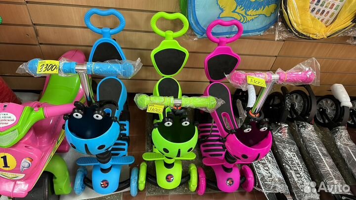 Самокат каталка Slider-5в1 д/малышей колеса свет