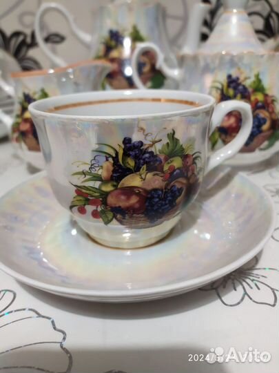 Чайный сервиз СССР фрукты 27 предметов