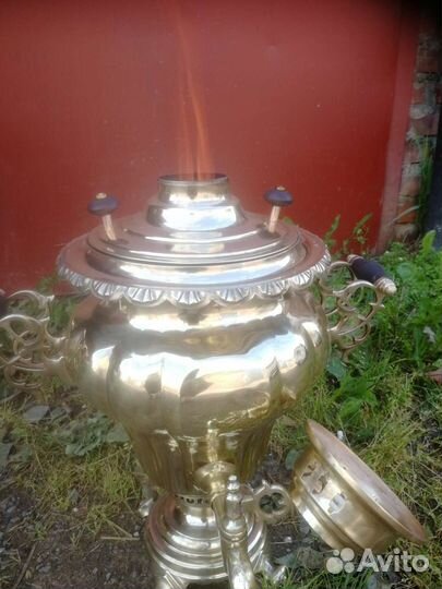 Самовар уголь 7л. Ваза с гранями