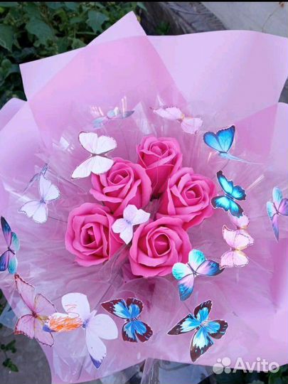 Букет из мыльных роз