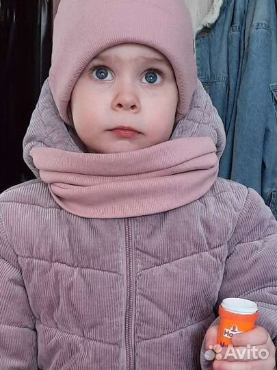 Комплект шапка и снуд для девочки