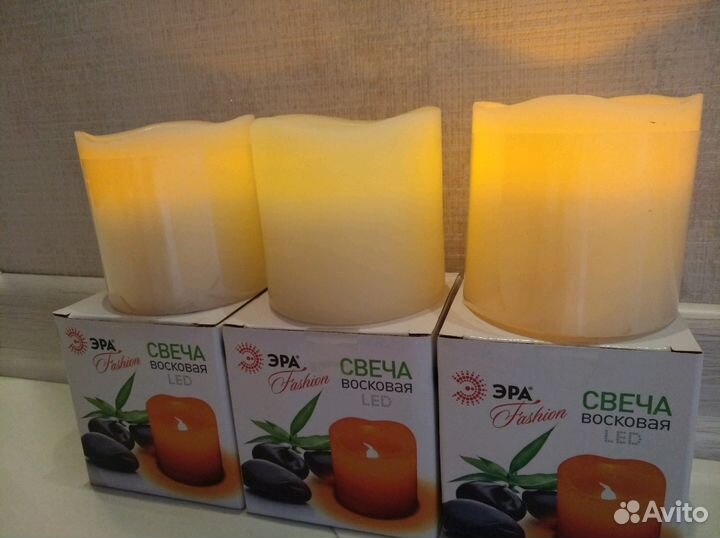 Свечи LED восковые интерьерные
