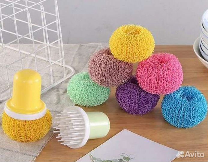 Хозяйственная мочалка, ёжик для мытья посуды