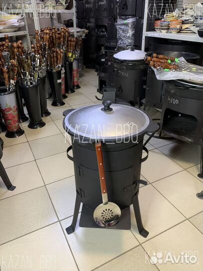Комплект казан чугунный и печь с трубой