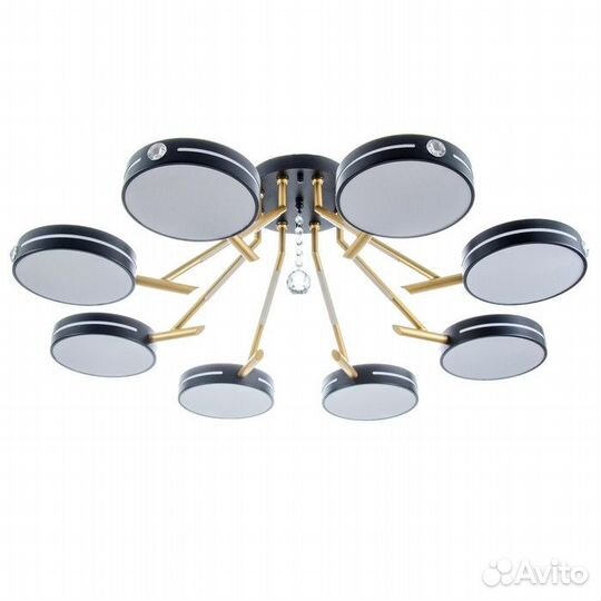 Люстра 'Антеко' 8хLED 208Вт 3000-6000К черно-золот