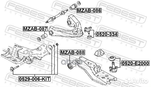 Сайлентблок mzab-086 mzab-086 Febest