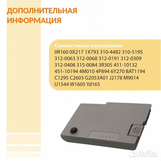 Аккумулятор для Dell Inspiron 500m, 510m 5200mAh