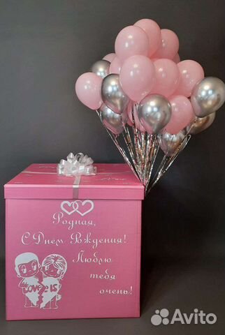 Коробка сюрприз с воздушными шарам