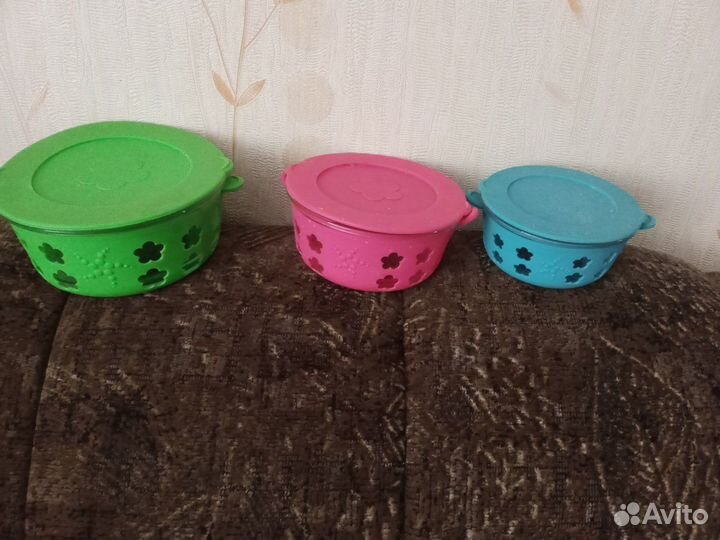 Набор контейнеров-салатников стеклянных